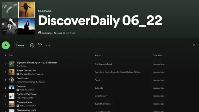 DiscoverDaily Spotify App
