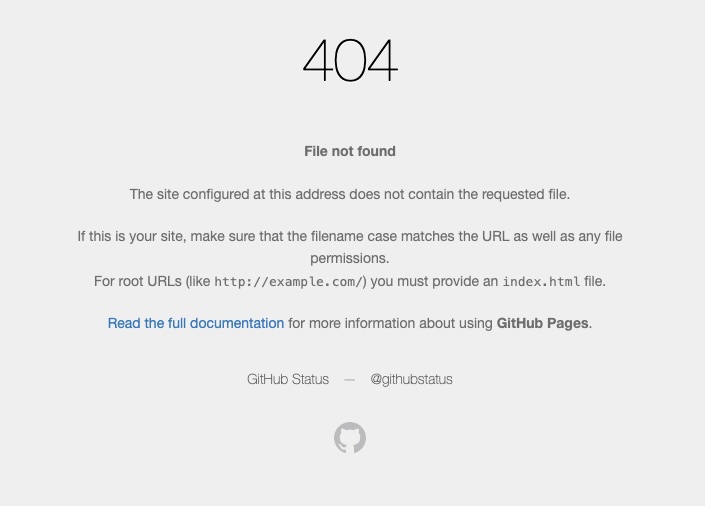 Github Page's Default 404 Page